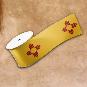 New Mexico vlag met Zia symbool Satijnen Lint