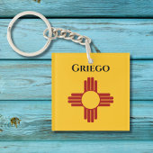 New Mexico vlag met Zia symbool Sleutelhanger