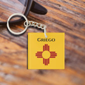 New Mexico vlag met Zia symbool Sleutelhanger