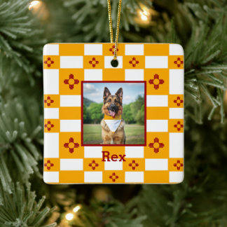 New Mexico vlag rood Zia geel Keramisch Ornament