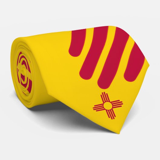New Mexico Vlag thema Stropdas (Opgerold)