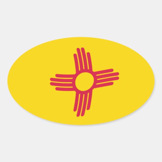 New Mexico Vlagsticker Ovale Sticker (Voorkant)