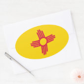New Mexico Vlagsticker Ovale Sticker (Envelop)