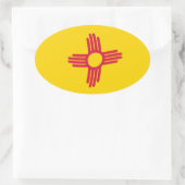New Mexico Vlagsticker Ovale Sticker (Tas)