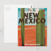New Mexico, VS vintage reisposter. Briefkaart (Voorkant / Achterkant)