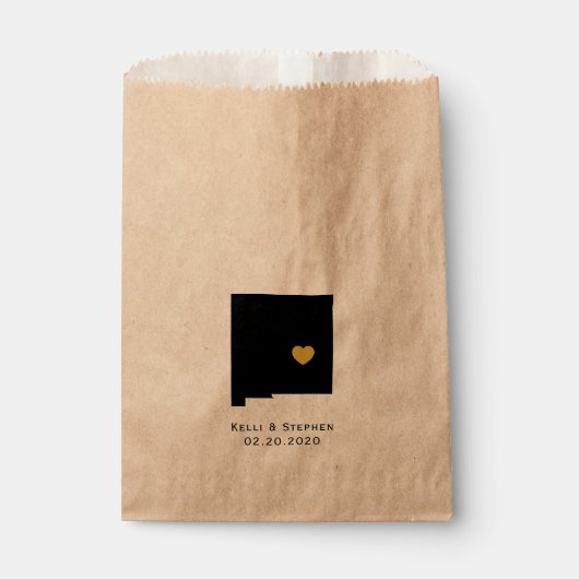 New Mexico Wedding Favor Treat Sacks, Gift Bags Bedankzakje (Voorkant)
