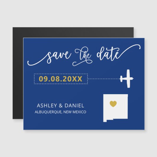 New Mexico Wedding Save the Date Kaart, Kaart Magnetische Uitnodiging (Voorkant / Achterkant)