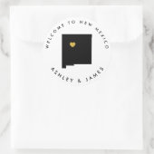 New Mexico Wedding Welcome Sticker, Treat Box Bag Ronde Sticker (Tas)