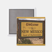 New Mexico welkom teken kunstzinnige magneet (Voorkant / Achterkant)
