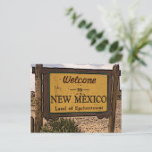New Mexico welkomstbord artistiek briefkaart (Staand voorkant)