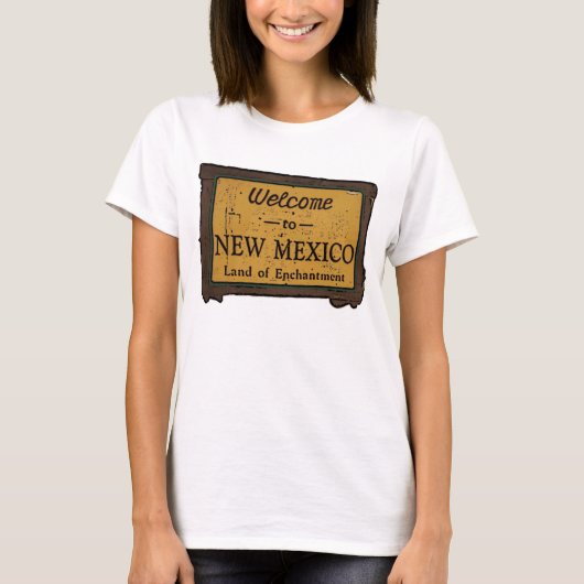 New Mexico welkomstbord dames t-shirt (Voorkant)