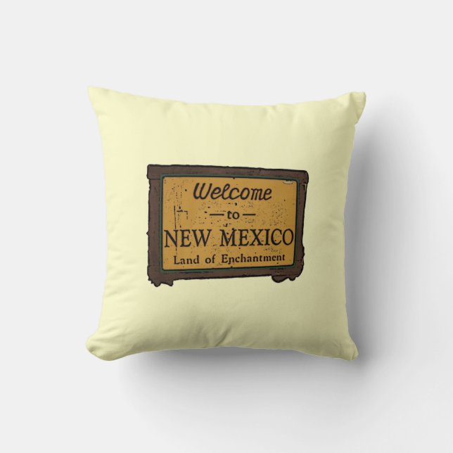 New Mexico welkomstbord decoratief kussen (Voorkant)
