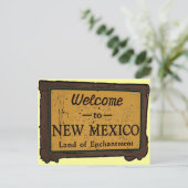 New Mexico welkomstbord souvenir briefkaart (Staand voorkant)