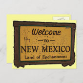 New Mexico welkomstbord souvenir briefkaart (Voorkant / Achterkant)