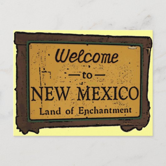 New Mexico welkomstbord souvenir briefkaart (Voorkant)