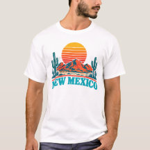 New Mexico Woestijn Zonsondergang Retro T-Shirt