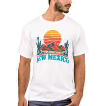 New Mexico Woestijn Zonsondergang Retro T-Shirt
