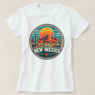 New Mexico Woestijncactus Berg Vintage T-Shirt