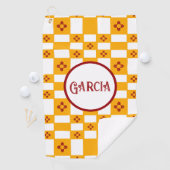 New Mexico Zia Geel Rood Wit Pleinen Golfhanddoek (Insitu)