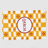 New Mexico Zia Geel Rood Wit Pleinen Golfhanddoek (Horizontaal)