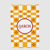 New Mexico Zia Geel Rood Wit Pleinen Golfhanddoek (Voorkant)