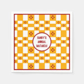 New Mexico Zia Geel Rood Wit Pleinen Servet (Voorkant)