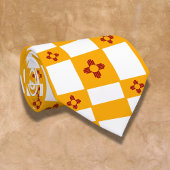 New Mexico Zia Geel Rood Wit Pleinen Stropdas