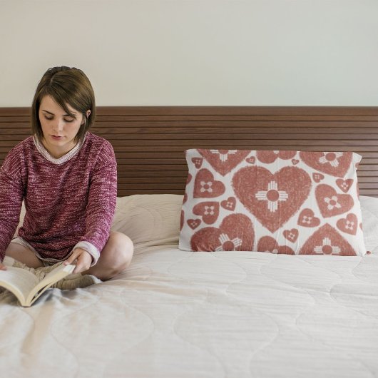 New Mexico Zia Heart Red White Kussensloop