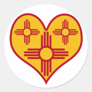 New Mexico Zia Heart Ronde Sticker