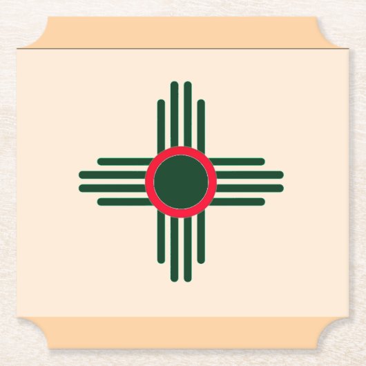 New Mexico Zia Sun Christams  Kartonnen Onderzetters (Voorkant)
