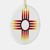 New Mexico Zia Sun Fire Keramisch Ornament (Rechts)
