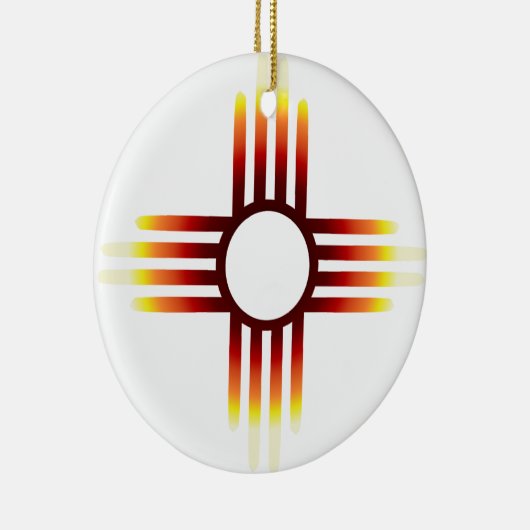 New Mexico Zia Sun Fire Keramisch Ornament (Rechts)