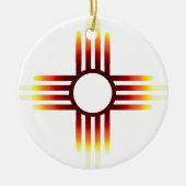 New Mexico Zia Sun Fire Keramisch Ornament (Voorkant)