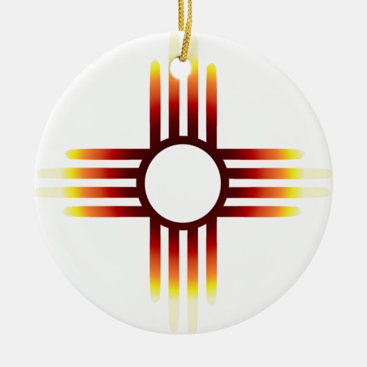 New Mexico Zia Sun Fire Keramisch Ornament (Voorkant)