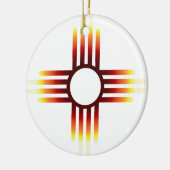 New Mexico Zia Sun Fire Keramisch Ornament (Links)