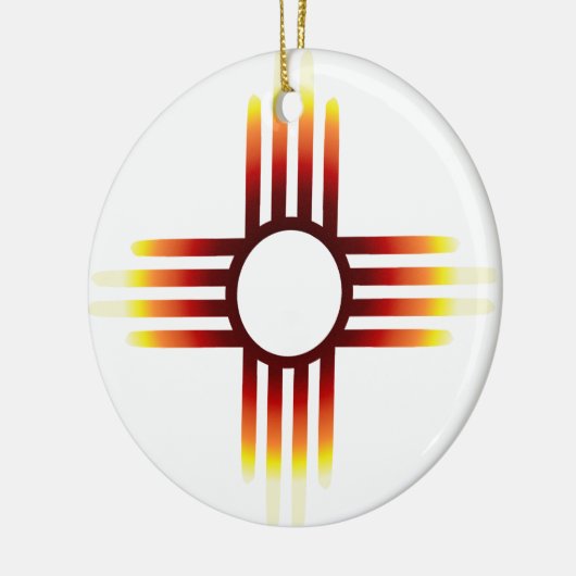 New Mexico Zia Sun Fire Keramisch Ornament (Links)