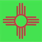 New Mexico Zia Sun Groen Sticker (Voorkant)