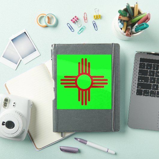 New Mexico Zia Sun Groen Sticker (iPad Cover)