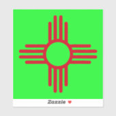 New Mexico Zia Sun Groen Sticker (Vel)