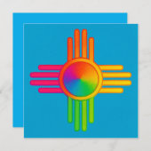 New Mexico Zia Sun Neon Kaart (Voorkant / Achterkant)