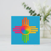 New Mexico Zia Sun Neon Kaart (Staand voorkant)