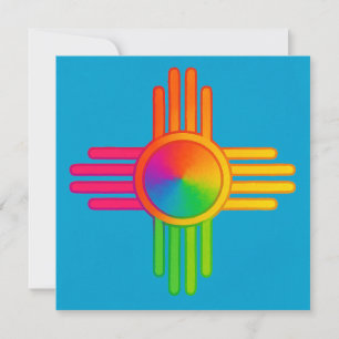 New Mexico Zia Sun Neon Kaart