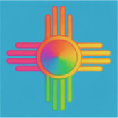 New Mexico Zia Sun Neon Sticker (Voorkant)