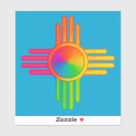New Mexico Zia Sun Neon Sticker