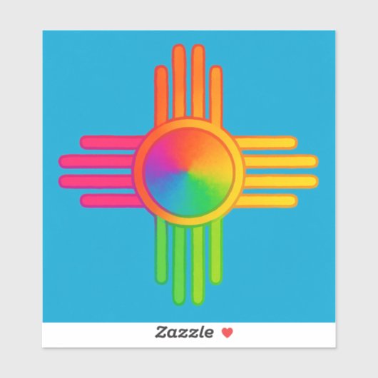 New Mexico Zia Sun Neon Sticker (Vel)