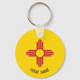 New Mexico Zia Sun Sleutelhanger ID Label JOUW NAA