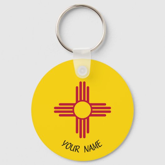 New Mexico Zia Sun Sleutelhanger ID Label JOUW NAA (Voorkant)