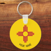 New Mexico Zia Sun Sleutelhanger ID Label JOUW NAA (Voorkant)