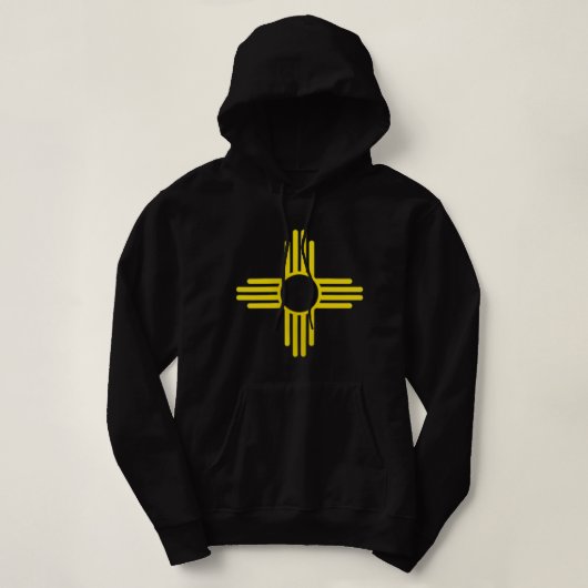 New Mexico Zia Sun Symbol Pocket Design Yellow Zia Hoodie (Design voorkant)
