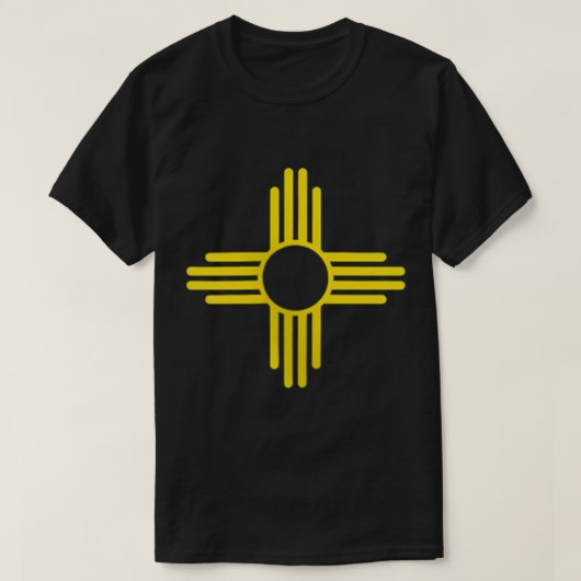New Mexico Zia Sun Symbol Pocket Design Yellow Zia T-shirt (Design voorkant)